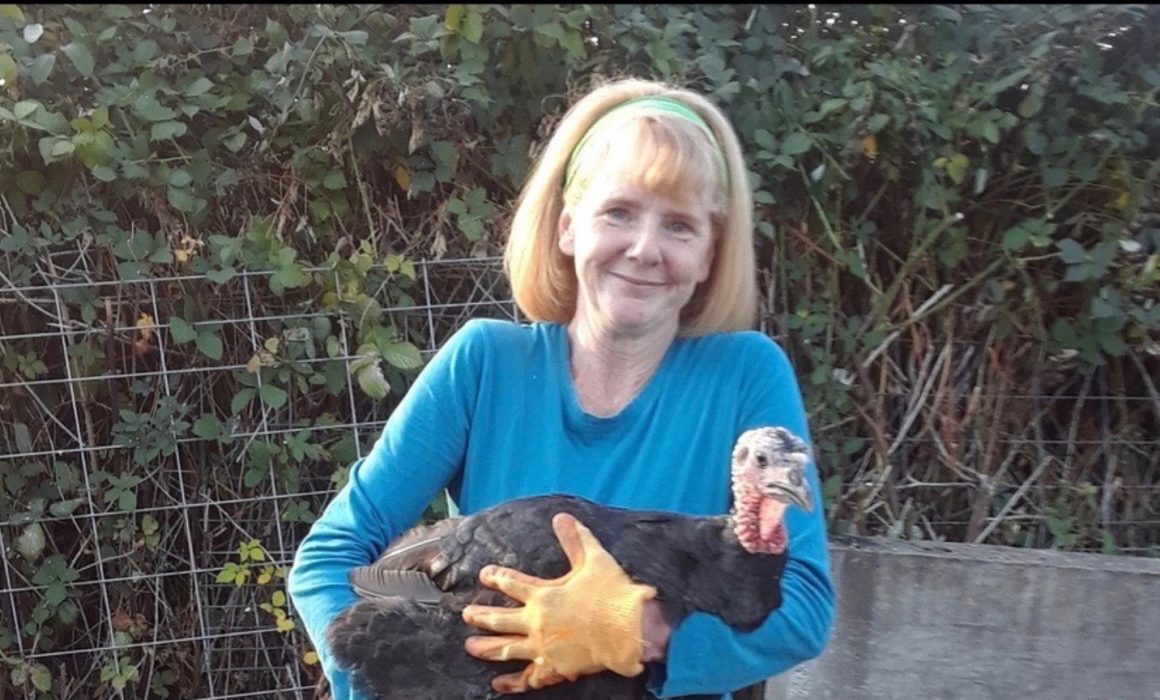 Chrissie Manion Zaerpoor with a turkey