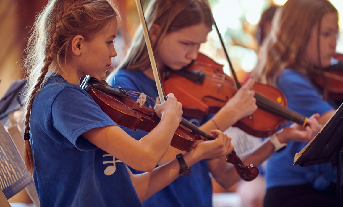 Children playing stringed instruments